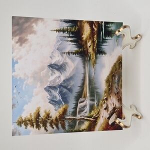 4x4 Majestic Spring Snowy Landscape‎ Oil Painting Art Print